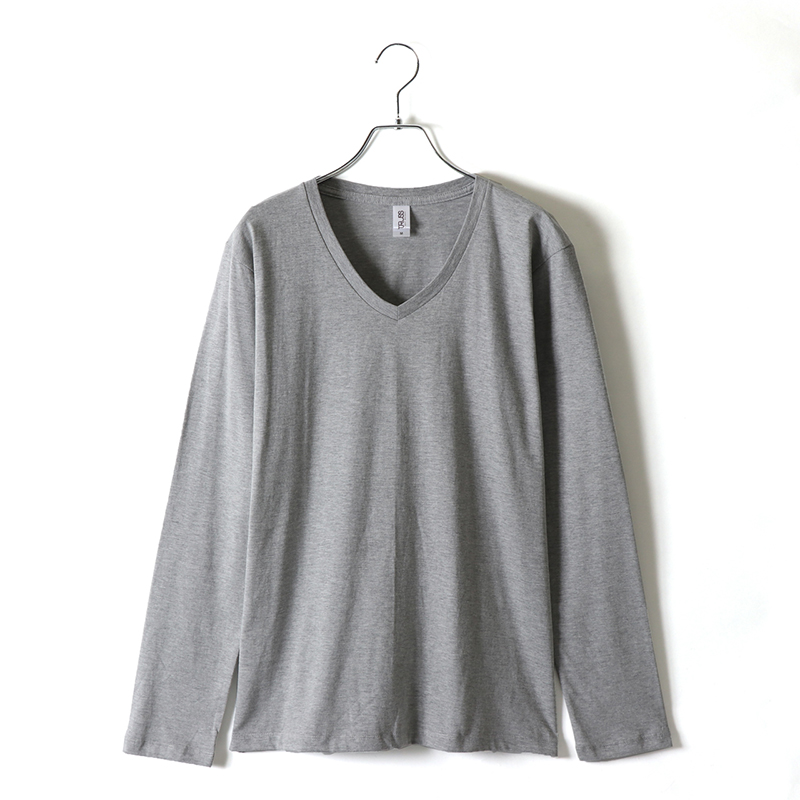 4.3ozスリムフィットVネックロングスリーブTシャツ