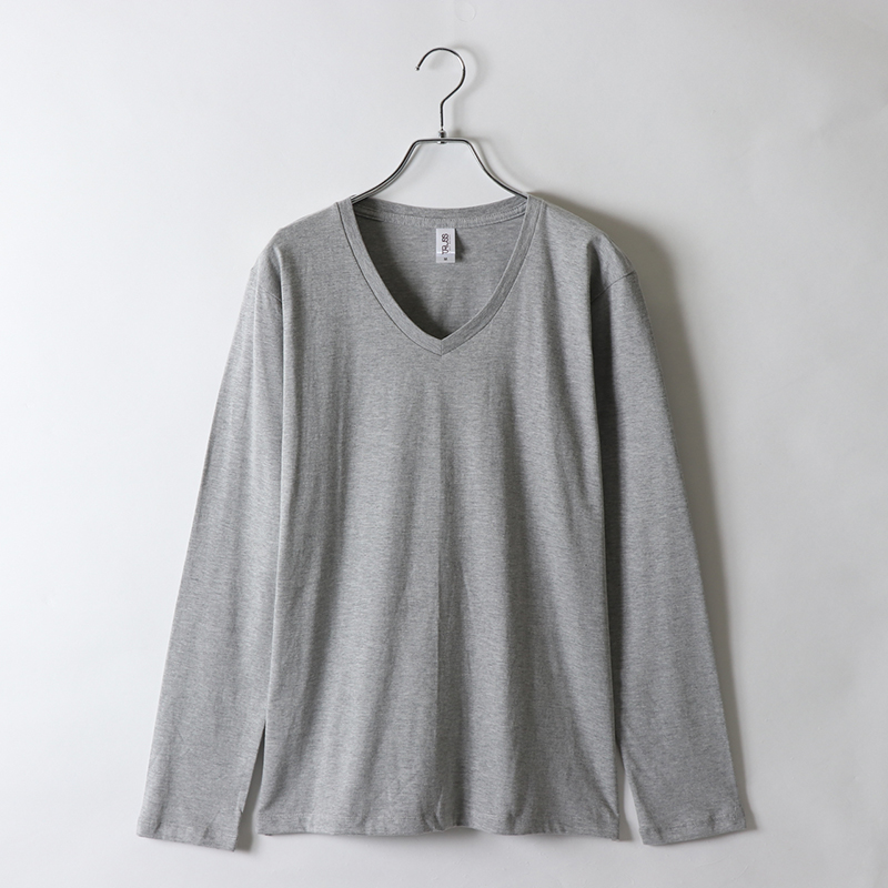 4.3ozスリムフィットVネックロングスリーブTシャツ