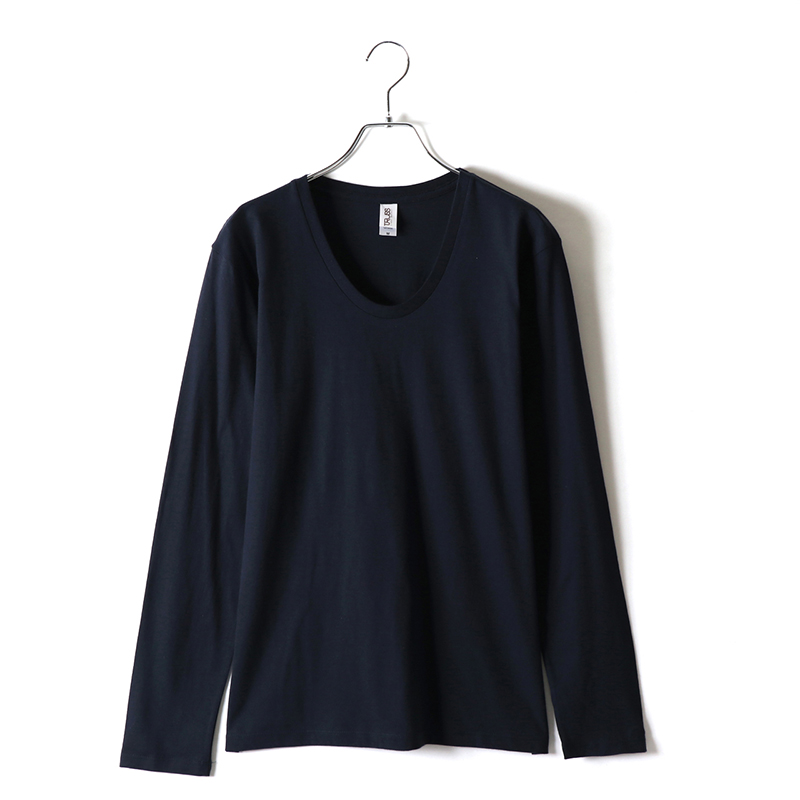 4.3ozスリムフィットUネックロングスリーブTシャツ