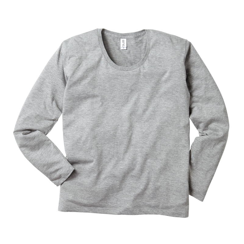 4.3ozスリムフィットUネックロングスリーブTシャツ