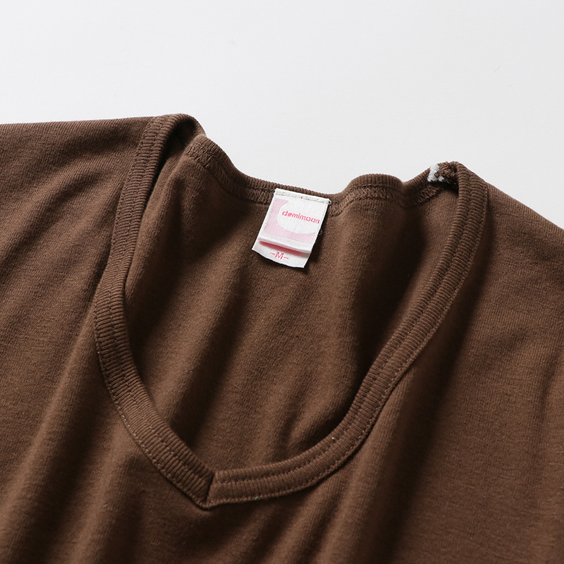5.8ozレディースフライスVネックTシャツ